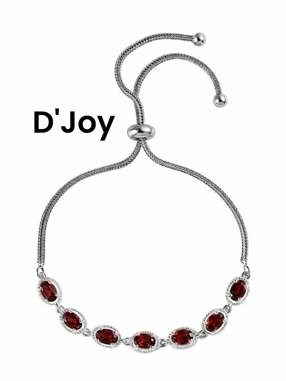 D'Joy Mozambique Garnet Bracelet in Sterling Silver